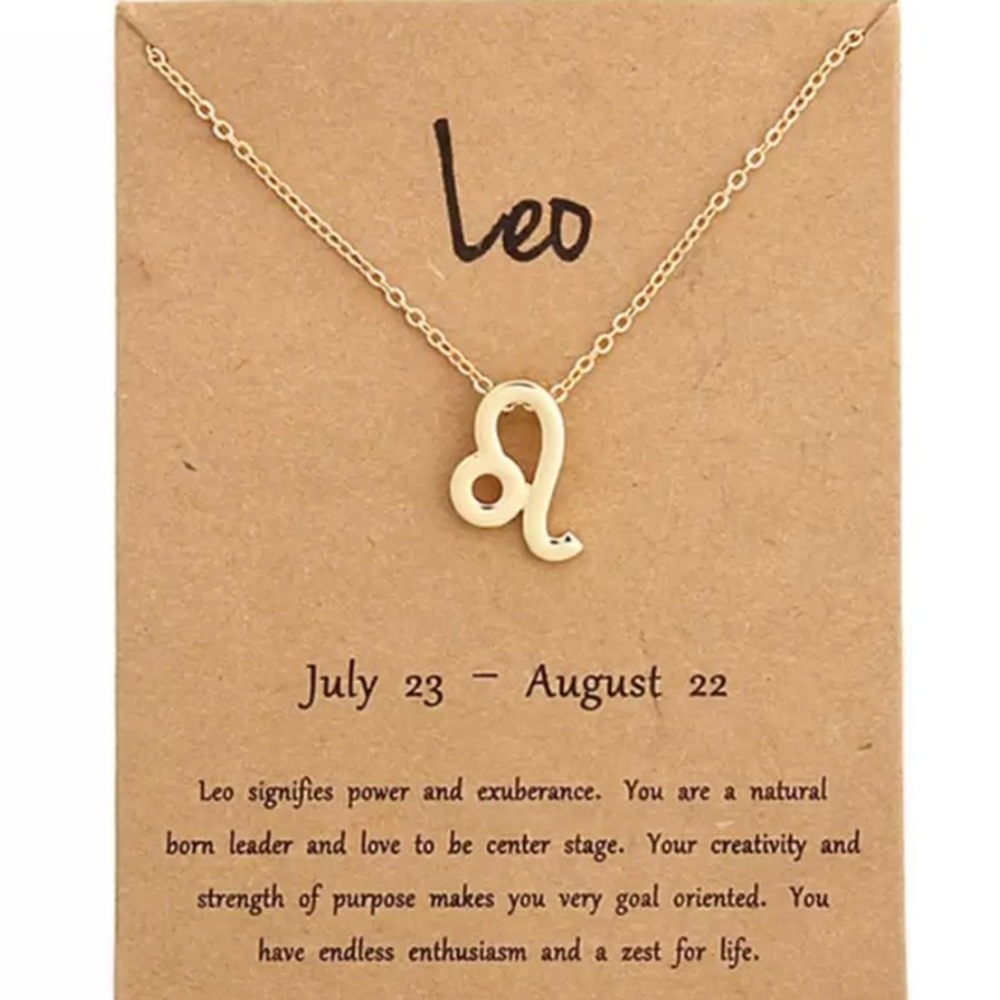 ♌️ Leo Zodiac Pendant Gold Tone Chain Necklace